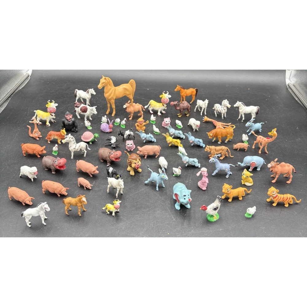 Vtg Lot Of 76 Farm & Zoo Animals